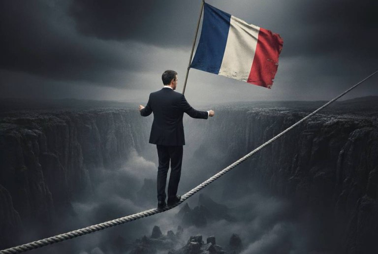 Γαλλία: Παιχνίδια με τη φωτιά  Ασκήσεις ισορροπίας σε εύθραυστο σχοινί