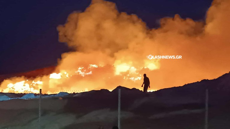 Χανιά: Μεγάλη φωτιά στον ΧΥΤΑ Ακρωτηρίου