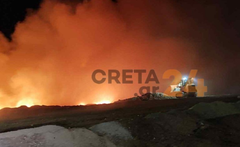 Φωτιά στα Χανιά: Σε εξέλιξη η πυρκαγιά που ξέσπασε στον ΧΥΤΑ  Μπορεί να καίει για μέρες