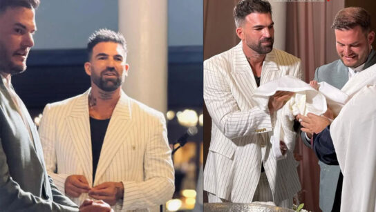 Ο Δημήτρης Αλεξάνδρου έγινε νονός  Η εμφάνιση με ασορτί κουστούμι με τον γιο του, Πάρη