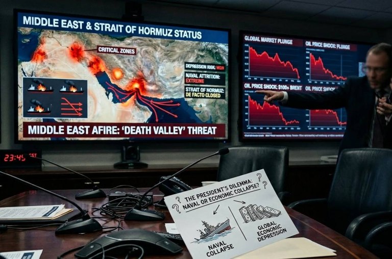 Μέση Ανατολή: H κοιλάδα του θανάτου και το μεγάλο δίλημμα Τραμπ: Οικονομική ή ναυτική κατάρρευση;
