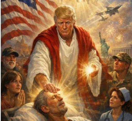 Το τερμάτισε: Μετά την επίθεση στον Πάπα ο Τραμπ εμφανίζεται ως Χριστός