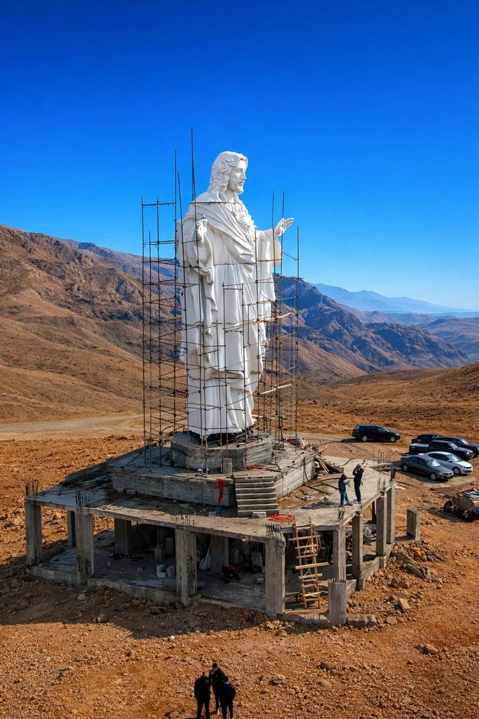 Άγαλμα του Χριστού κατασκευάστηκε στα σύνορα Συρίας  Λιβάνου:  Η περιοχή είχε βομβαρδιστεί από το ΙΚ