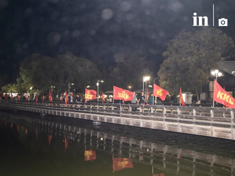 Το in στο Φεστιβάλ της ΚΝΕ  Οδηγητή: Η Κόκκινη Πολιτεία έχει ντυθεί τα χρώματα της Παλαιστίνης