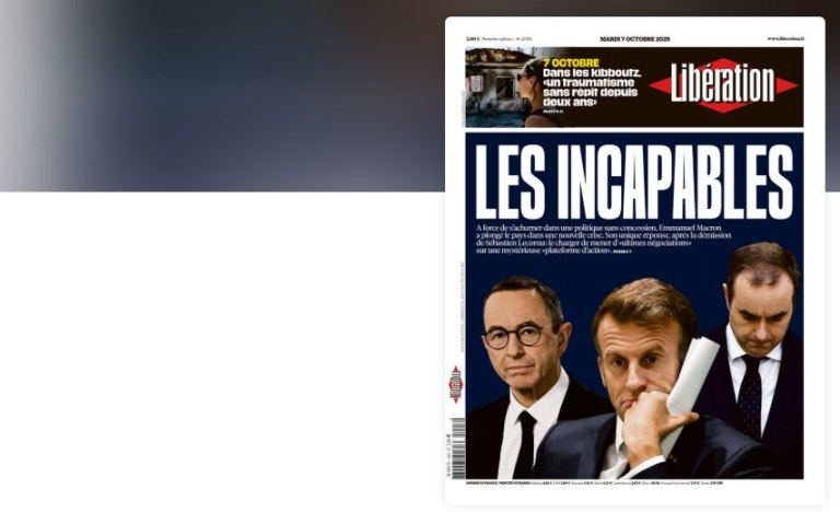 Οι ανίκανοι: Το καυστικό πρωτοσέλιδο της Libération για την πολιτική κρίση στη Γαλλία