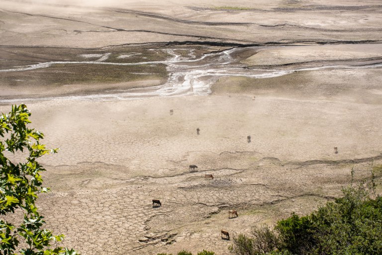 Μέχρι το τέλος Οκτωβρίου θα έχει αποκαλυφθεί ολόκληρο το χωριό Κάλλιο- Κατά 52% μειώθηκε η επιφάνεια της λίμνης του Μόρνου σε τέσσερα χρόνια