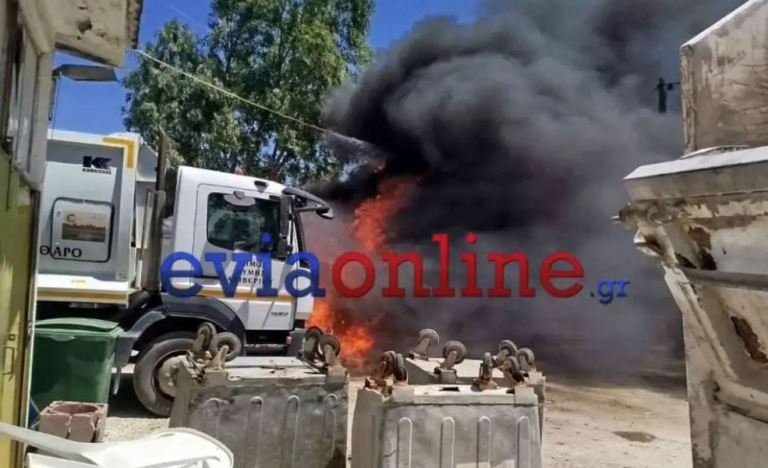 Αλιβέρι: Απορριμματοφόρο τυλίχτηκε στις φλόγες